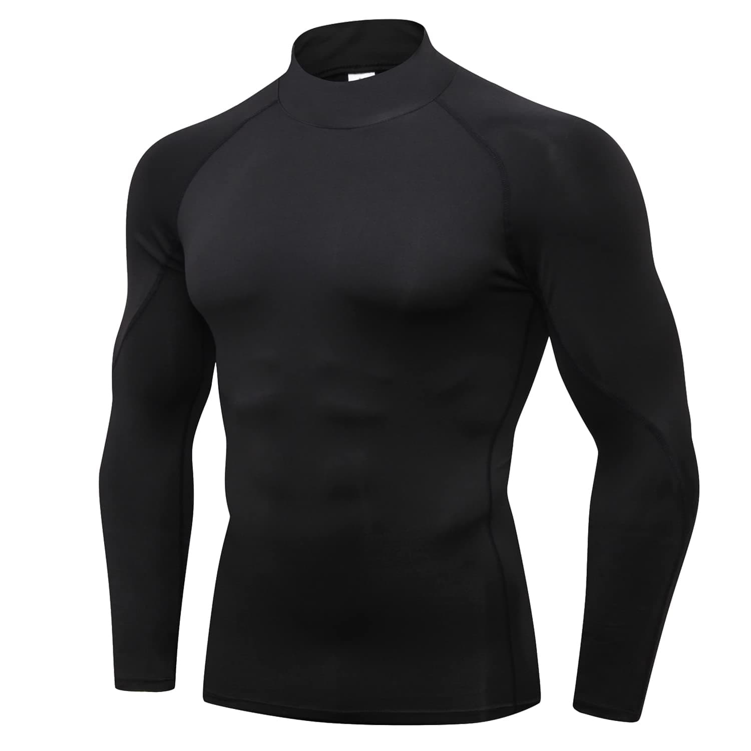 1 or 2 Pack Men's Compression Shirts Long Sleeve Athletic Workout T-Shirts Cool Dry Undershirts Turtle Neck Gym Tops