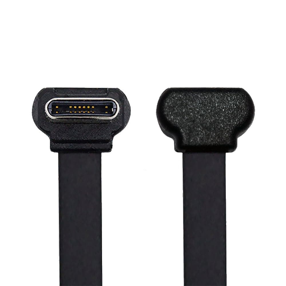 xiwai Short USB2.0 Data Cable 2.76in Ultra Slim Flat USB-C Type C to USB-C Power Angled Connector 65W Fast Charge for Laptop Tablet Phone