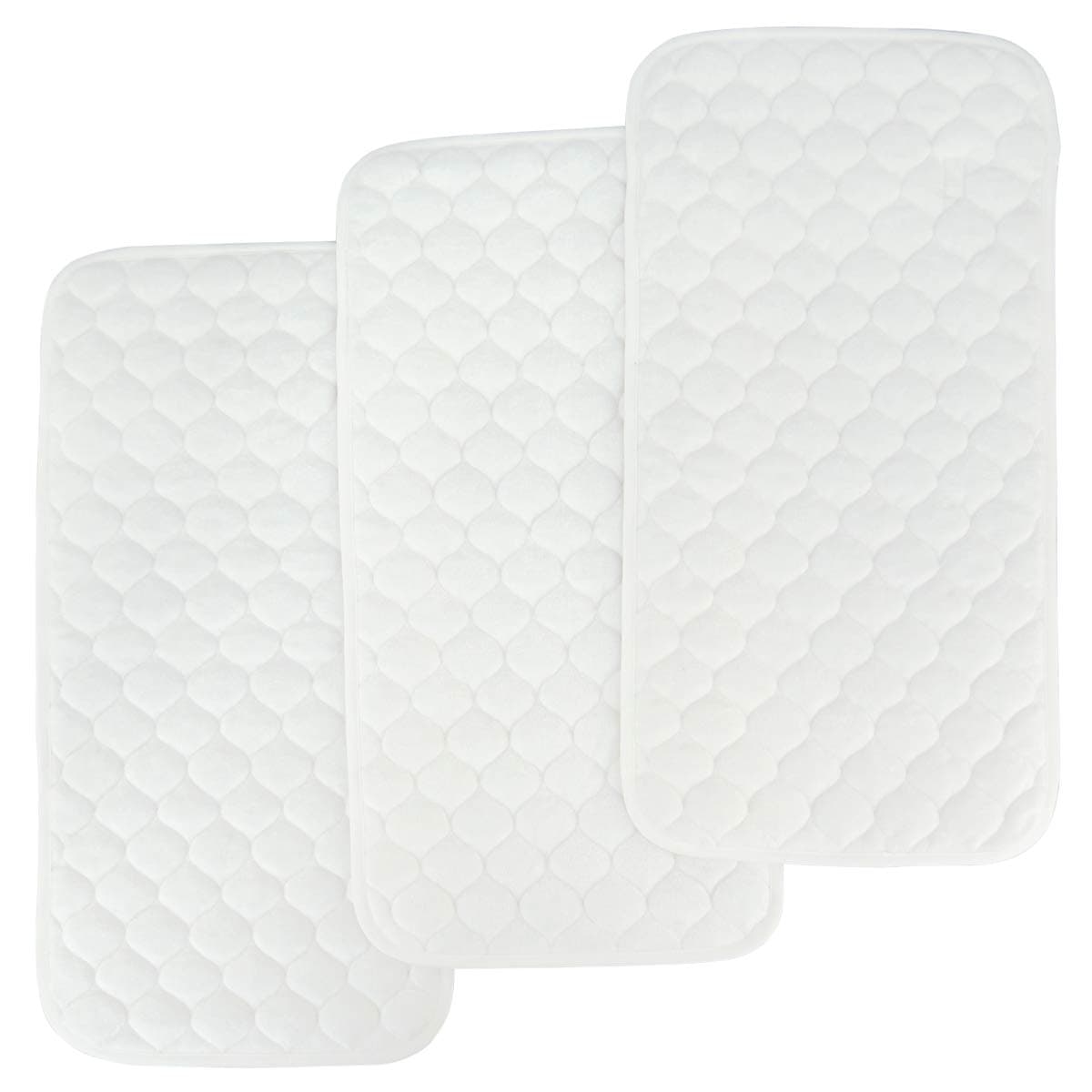Bamboo Quilted Thicker Longer Waterproof Changing Pad Liners for babies 3 Count (white gourd pattern) by BlueSnail