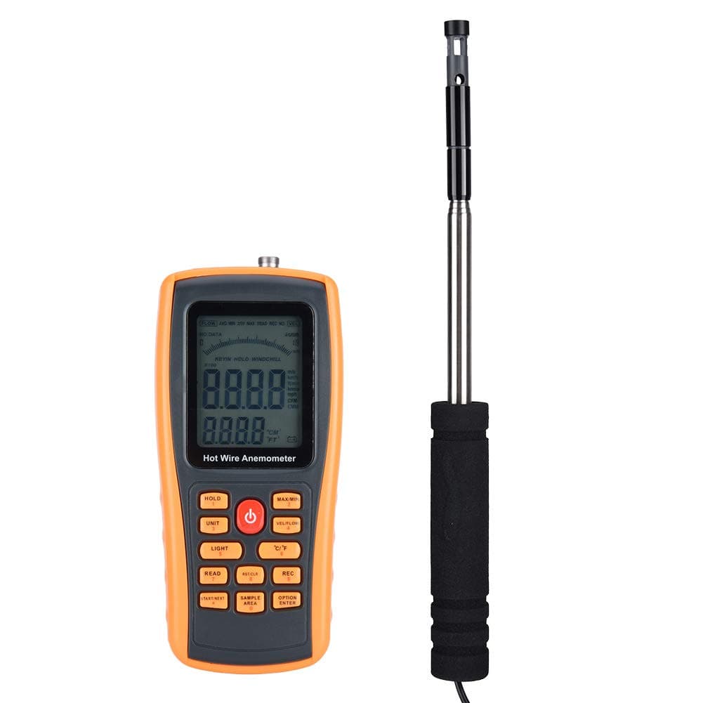 Digital Anemometer, Handheld Portable Hot Wire Wind Speed Temperature Meter Gauge GM8903