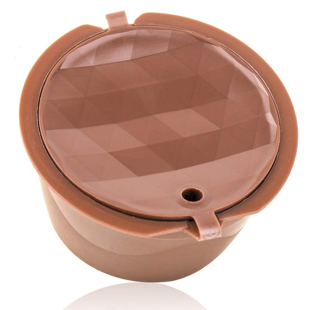 CAPMESSO Refillable Coffee Capsules Pods Reusable Coffee Filter Compatible with Nescafe Dolce Gusto (1PC Brown, Updated Rich Crema Version)