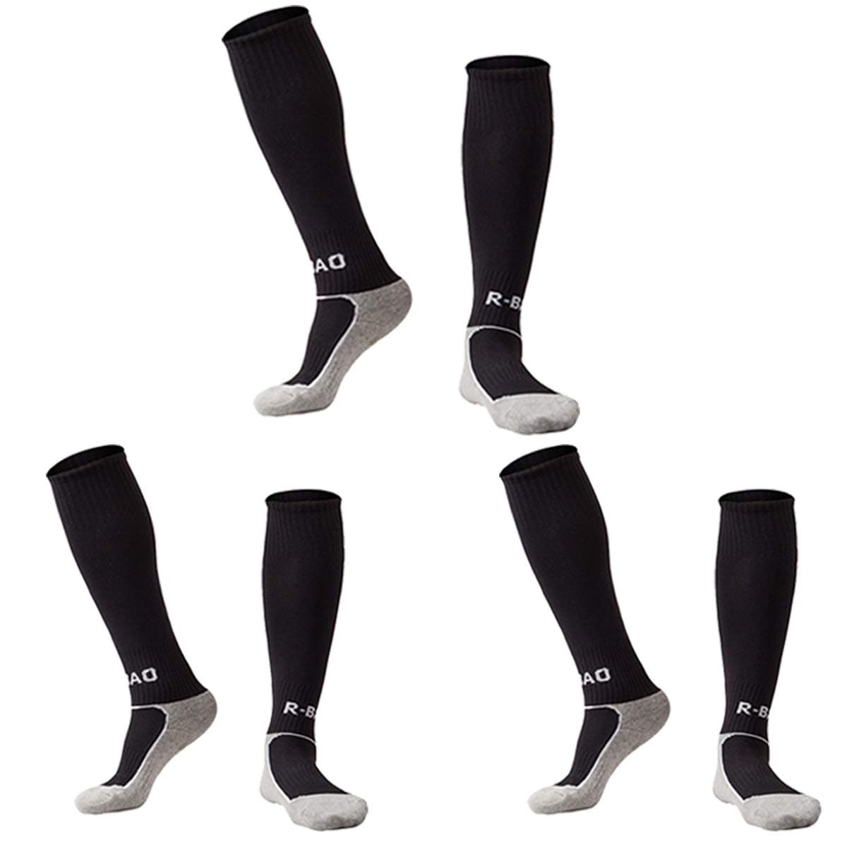 Kids Soccer Socks 5 Pack / 1 Pack Knee High Tube Socks Towel Bottom Pressure Football Socks (4-13 Years Little Kid/Big Kid)