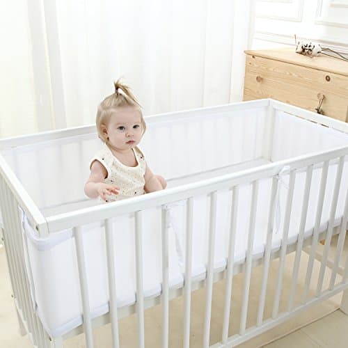 LAKALA Breathable Mesh Crib Bumper,White