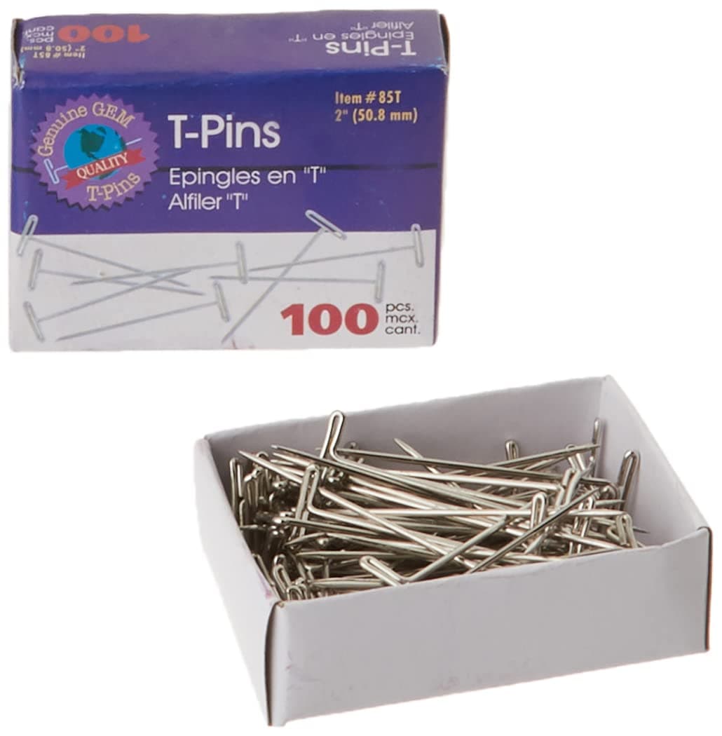 Gem 2-Inch T-Pins, 100 per Box (85T)