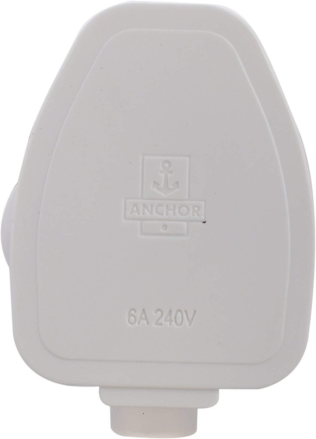 Anchor by Panasonic 6A 3 Pin Plug Top 240V. White,( Pack of 6) (38626 / 39572)
