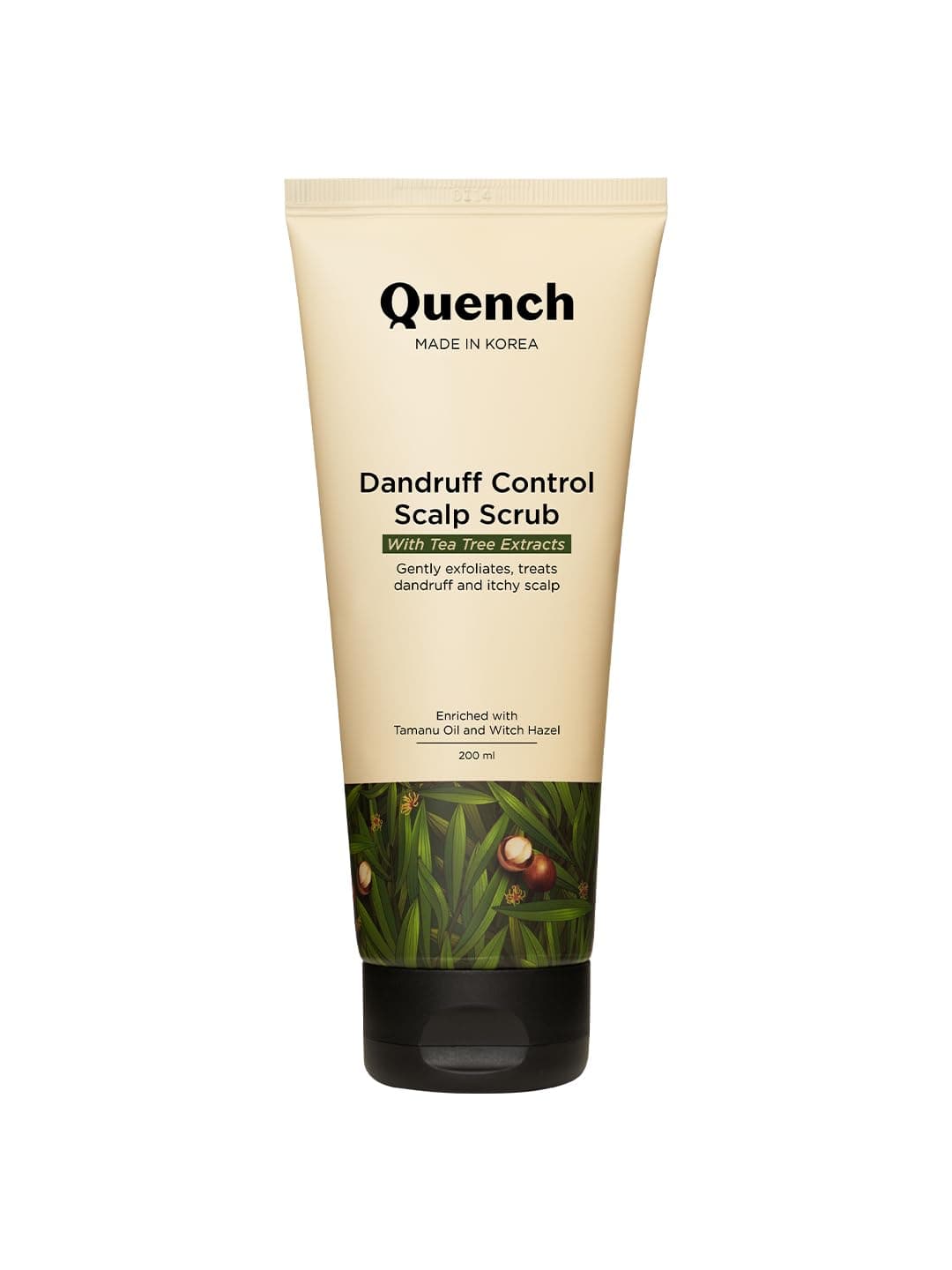 Quench Dandruff Control Scalp Scrub With Tea Tree Extracts | Eliminates Dandruff, Flakes & Itchiness | Clears Scalp Of Dead Skin & Oil Buildup | Made In Korea (200Ml)