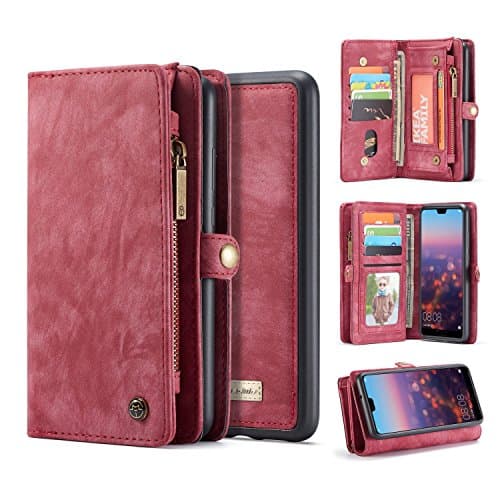 ZARO Wallet Case for Samsung Galaxy Note 9 with Card Holder Phone Purse, Detachable Magnetic Portable Folio Flip Cover PU Leather Pouch Zipper Bag Protective Shell for Girls Women Men-Black