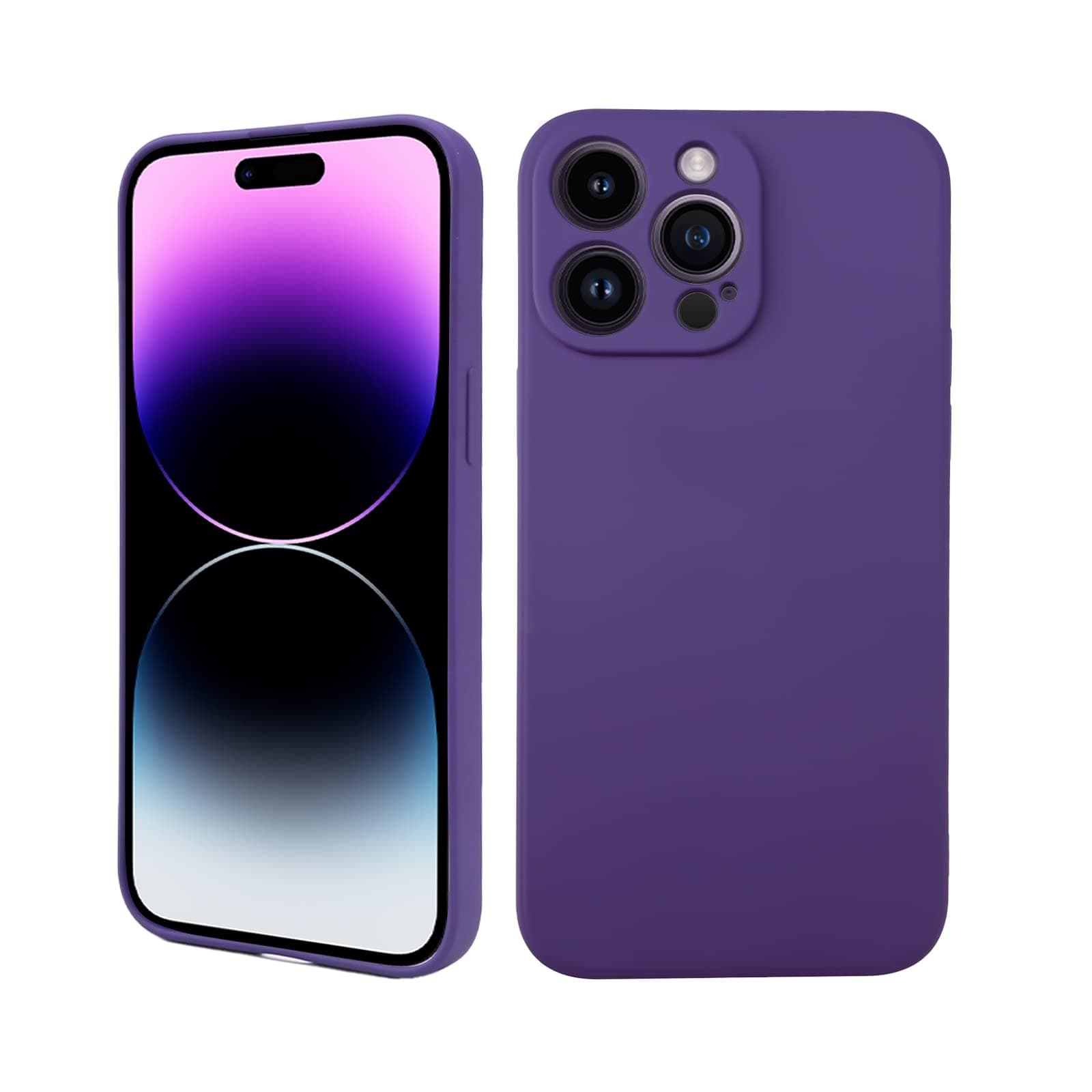 Gukasxi Liquid Silicone Case Compatible with Iphone 14 Pro Max Case (6.7") with Soft Anti-scratch Microfiber Lining Shockproof Anti-scratch Phone Case Camera Cover Case for Iphone 14 Pro Max (Purple)