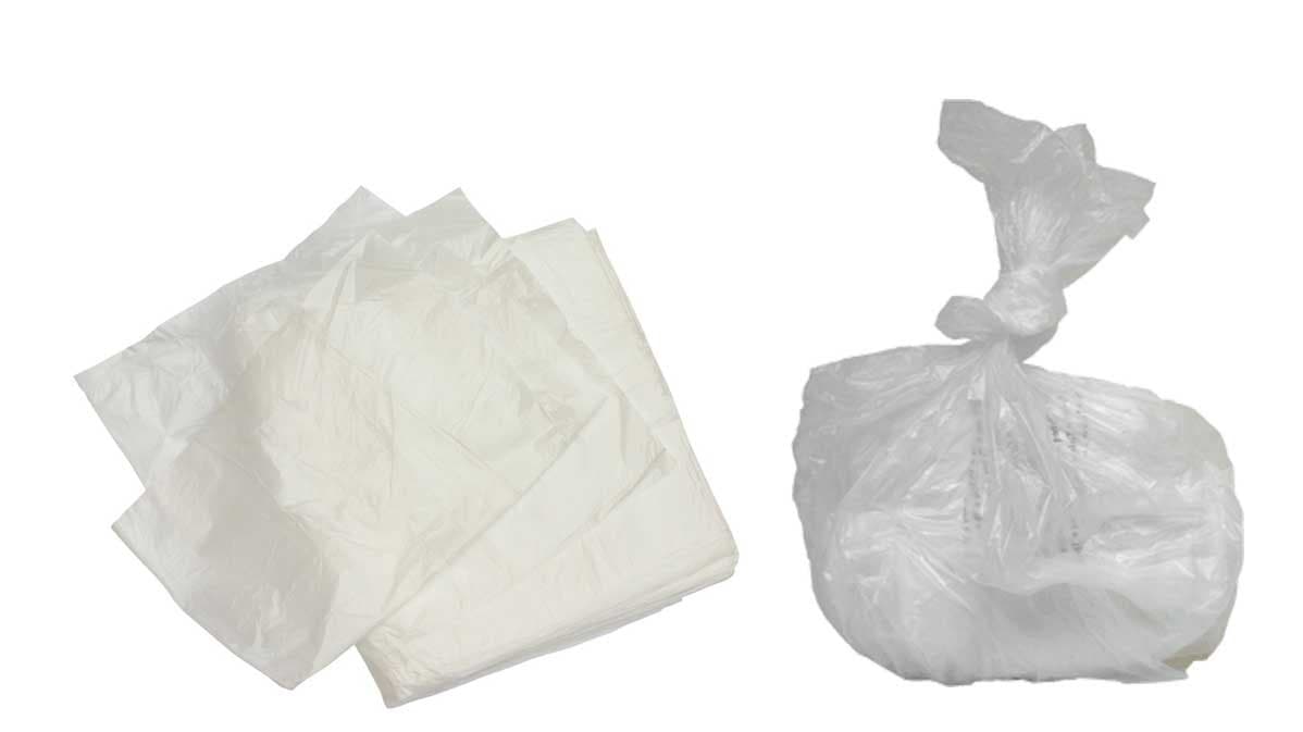 100 x WHITE WHITE LIGHT DUTY BIN BAG