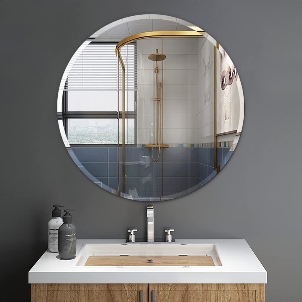 DEENZ Large Frameless Round 60cm Wall Mounted Mirror Bathroom Living Room A Must have Mirror very good size