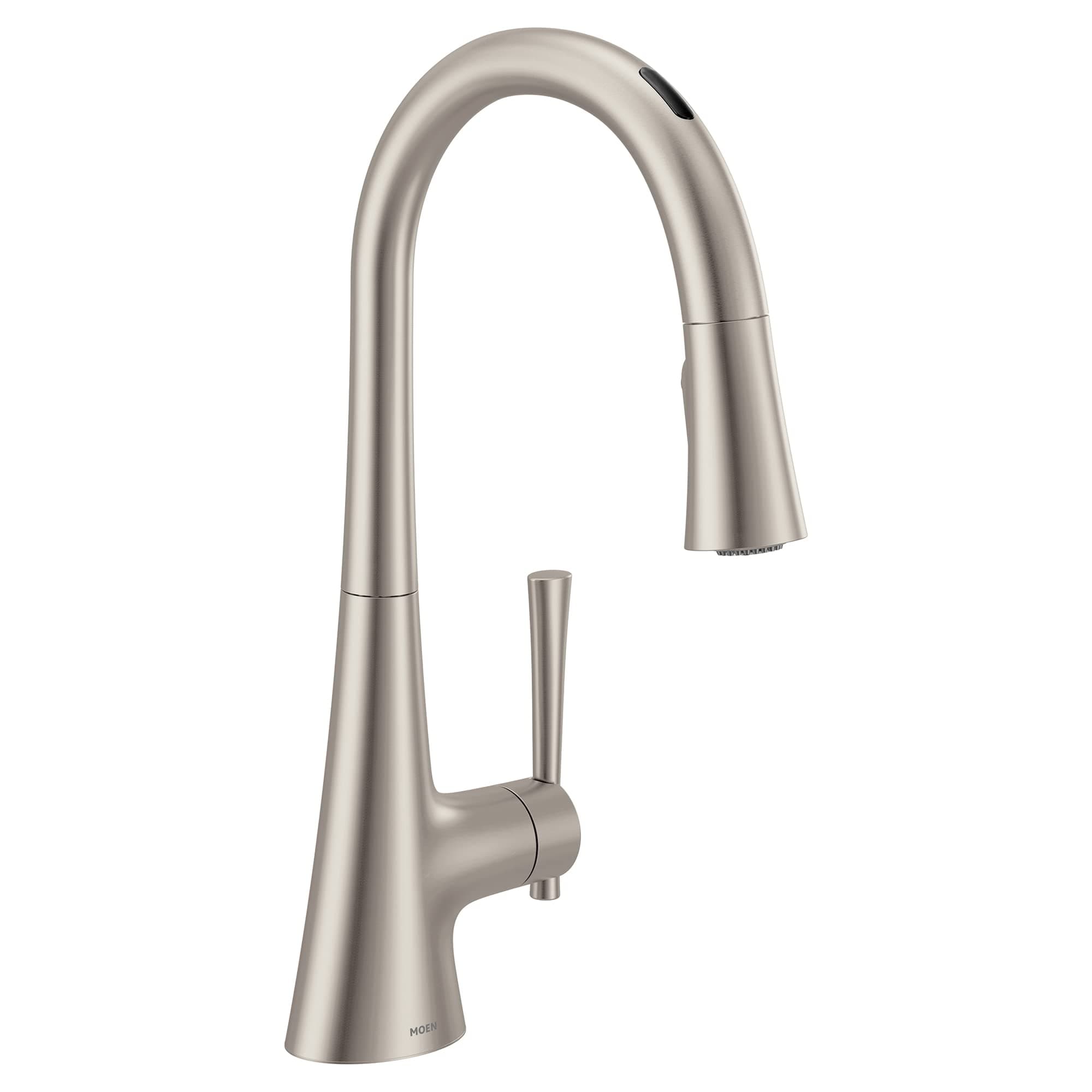 Moen9126EVSRS Kurv Smart Touchless Pull Down Sprayer Kitchen Faucet with Voice Control and Power Boost, Spot Resist Stainless
