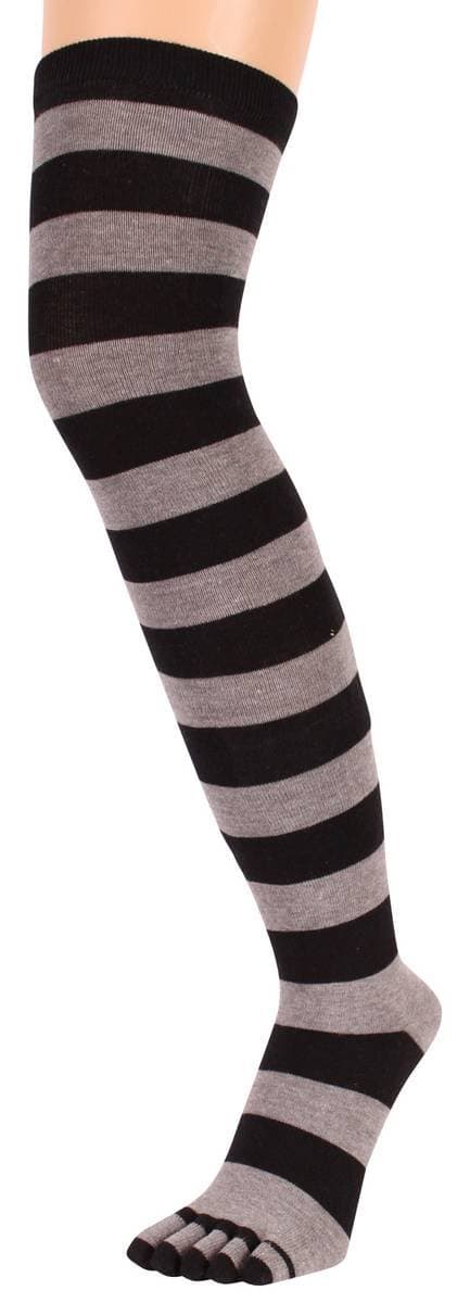 Toe Toe Essential Over the Knee Striped Toe Socks