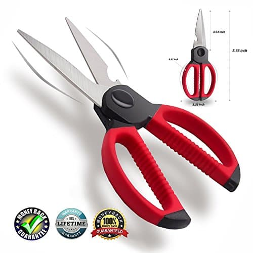 Kitchen Scissors & Kitchen Shears Heavy Duty, Cooking Scissors Heavy Duty，Ultra Sharp, Premium Utility Scissors for Chicken, Meat, Fish, Poultry, Herbs, Vegetable, BBQ, Fruit, Seafood, Bone