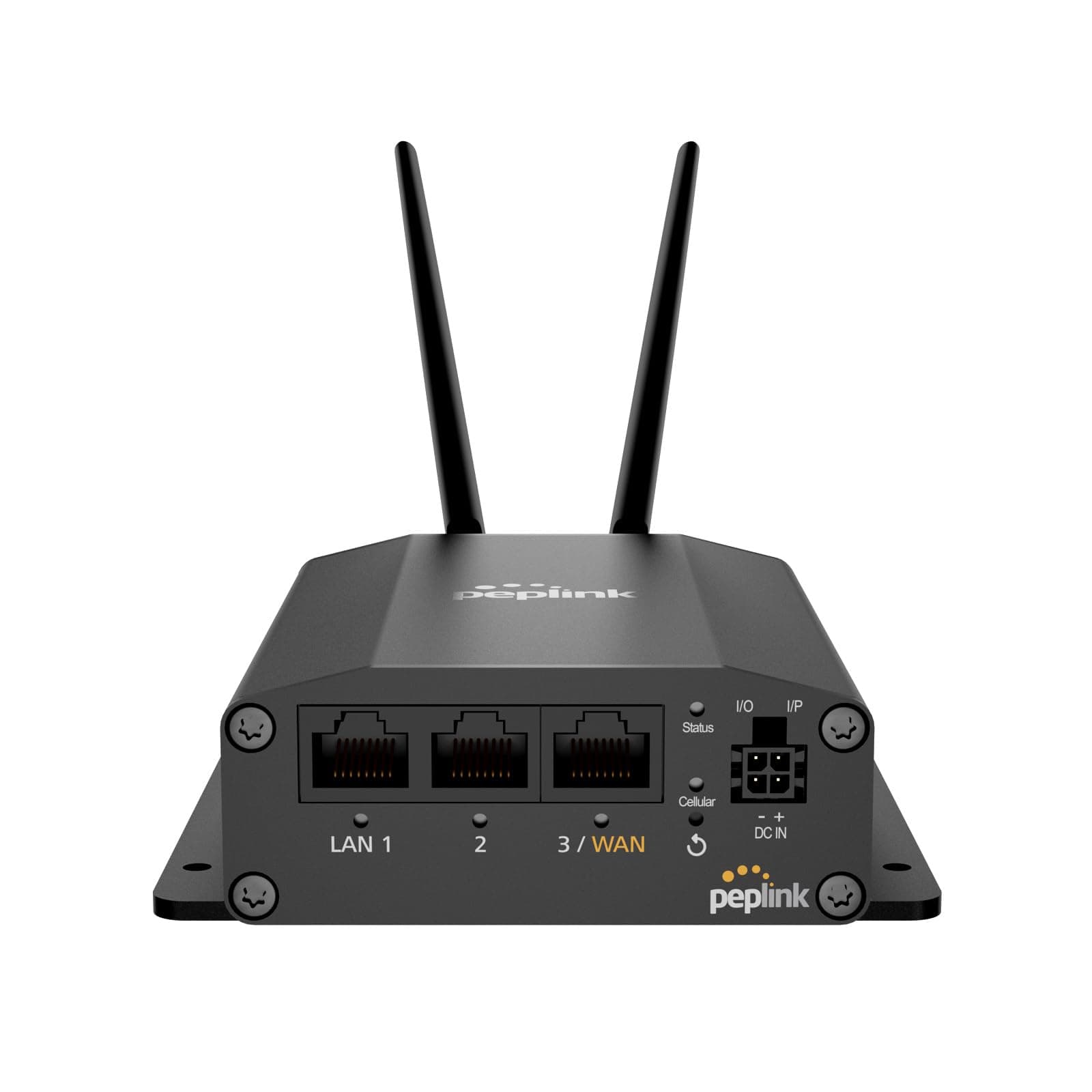 Peplink Cellular Router MAX BR1 Mini Core | High Speed 150Mbps Single Cellular LTE Computer Modem with Gigabit Ethernet WAN, 2x SMA Cellular Antennas | Redundant SIM Slots | Designed for Security