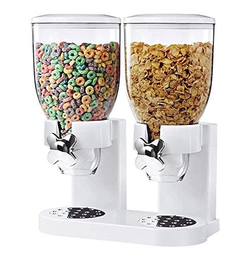 Double head control Large capacity cereal dispenser cereal container food container food dispenser(WHITE)
