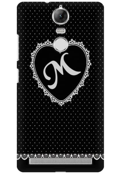COBERTA Printed Back Cover for Lenovo Vibe K5 Note Case - Diamonds Decorated Heart Letter Alphabet M