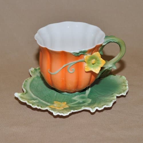 Pumpkin Decorated Cup & Saucer