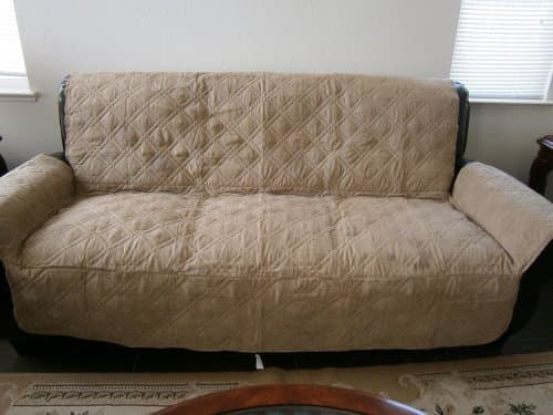 OctoRose Quilted Bonded or Classic Micro Suede Pets Sofa Loveseat or Armchair Slipcovers Throw Pad Furniture Protector (Peat/Taupe, Sofa Pad)