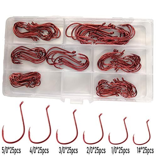 Circle Hooks 2X Strong Customized Offset Sport Circle Hooks Black High Carbon Steel Octopus Fishing Hooks-Size:#1-5/0