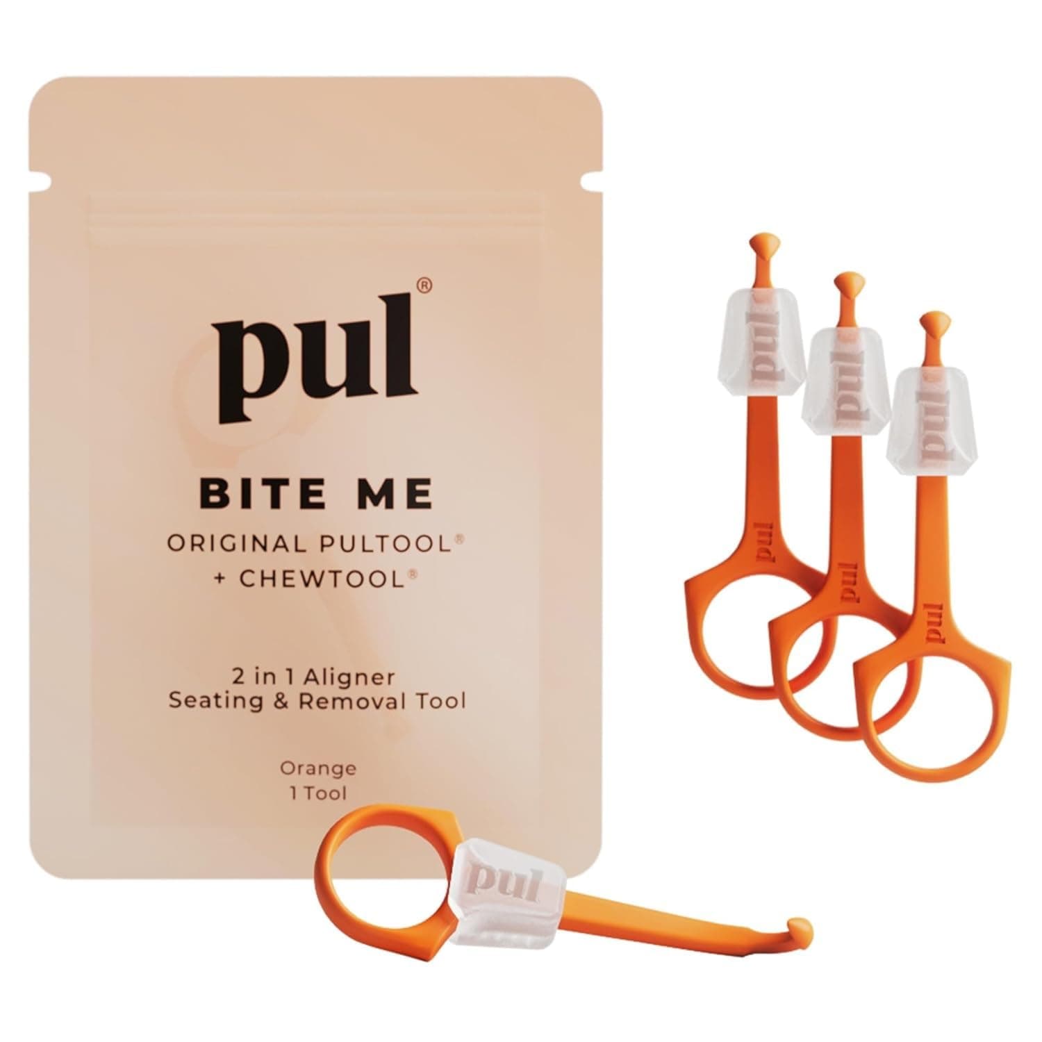 PUL System Aligner Chewies for Invisalign by PULTOOL - Aligner Remover and Chewy Seating Tool - Smile Direct Club Chewie - Acceledent Chew Tubes - Accelerator for Braces - 4 Pack