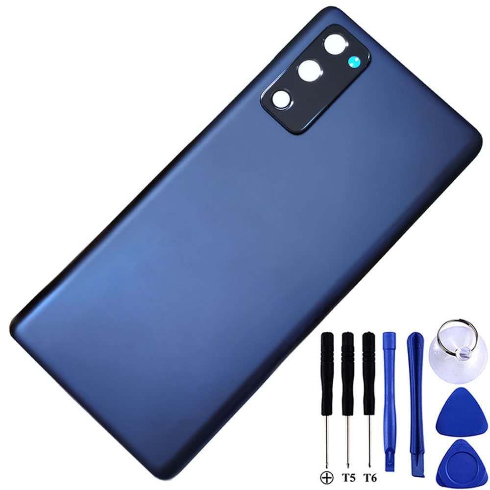 Galaxy S20 FE 5G Back Plastic Cover Replacement Door Panel for Samsung Galaxy S20 FE 5G 6.5" G781U G781V G781W S20FE Back Cover Housing with Back Camera Glass Len and Tape Repair Part (Cloud Navy)