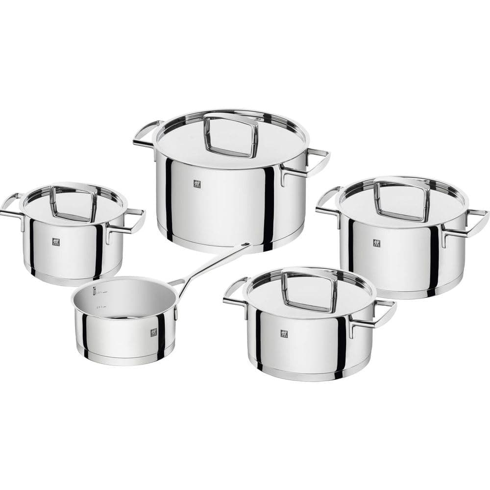 5-piece Pot-Set, with 4 Lids, Suitable for Induction, Stainless Steel, Passion,60 x 50 x 30 cm