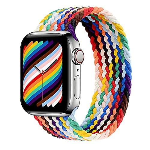Braided Solo Loop Strap Compatible for Apple watch Band 44mm 41mm 38mm 40mm 42mm 45mm No Clasp or Buckles Nylon Sport Elastic Replacement Wrist band for Men Women for iwatch Series 7/6/SE/5/4/3/2/1