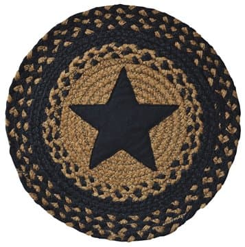 Star Braided Table Mat Black Country Decor