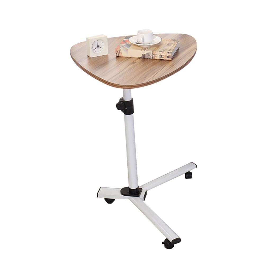 Portable PC Laptop Table Workstation Gaming Computer Desk Stand Tray | Stand Desk Cart | Adjustable Height | Desktop 360° Swivel | With Wheels Brown