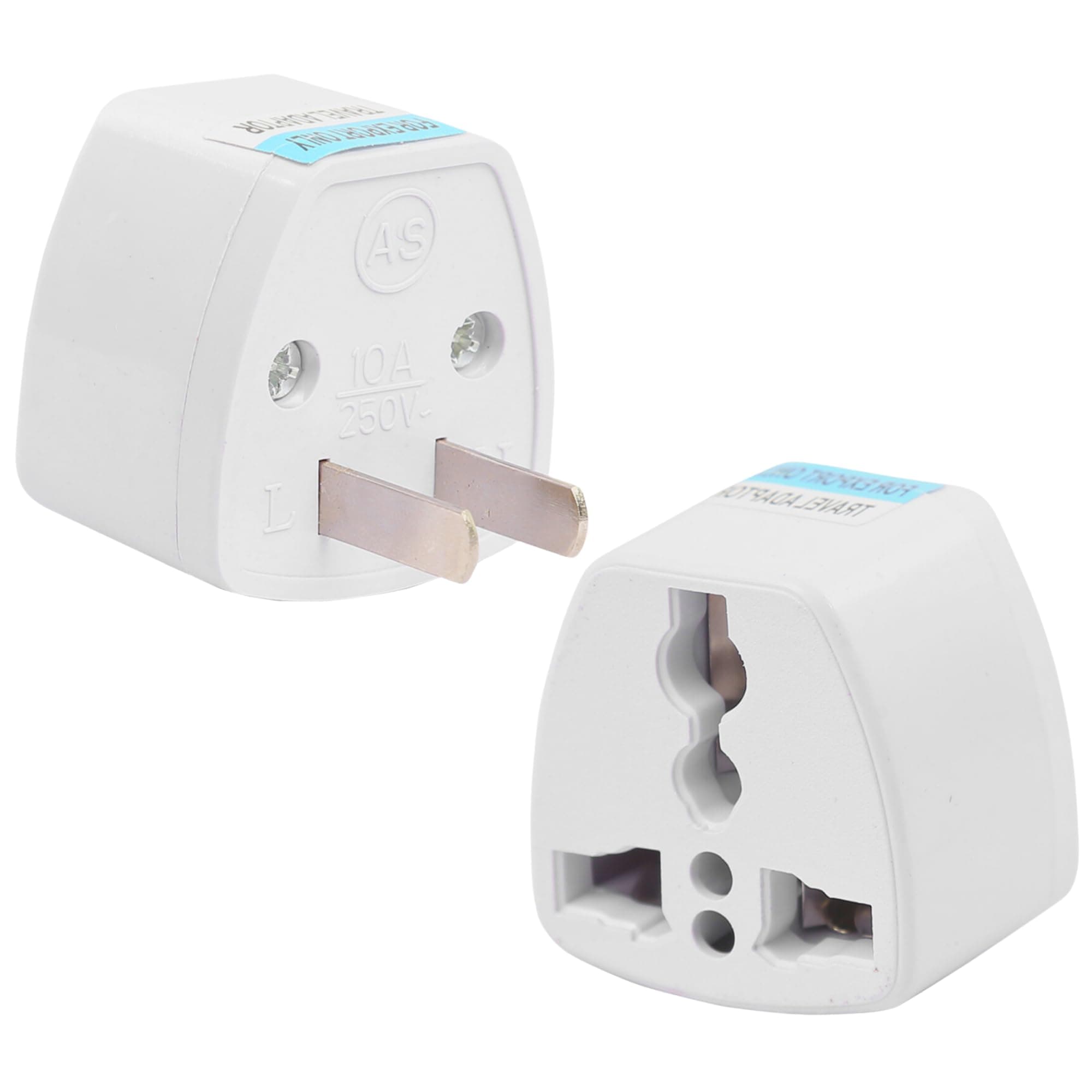 Hi-PLASST Type-A India to US Converter Plug (Pack of 2) India to USA Universal Travel Adapter for Canada, Mexico, Brazil, Philippines, Cuba, Thailand, Taiwan, Japan, Panama 2pin Plug