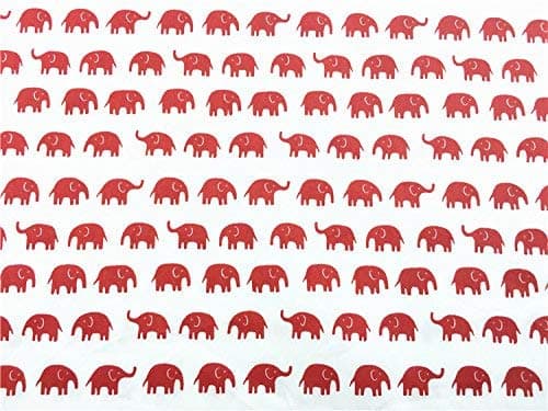 TAOSON 100% Cotton 300 Thread Count Soild Envelope Style V Shaped/Tri/Boomerang Standard Pillow Case Cushion Cover Only Cover No Insert (Red Cartoon Elephant)