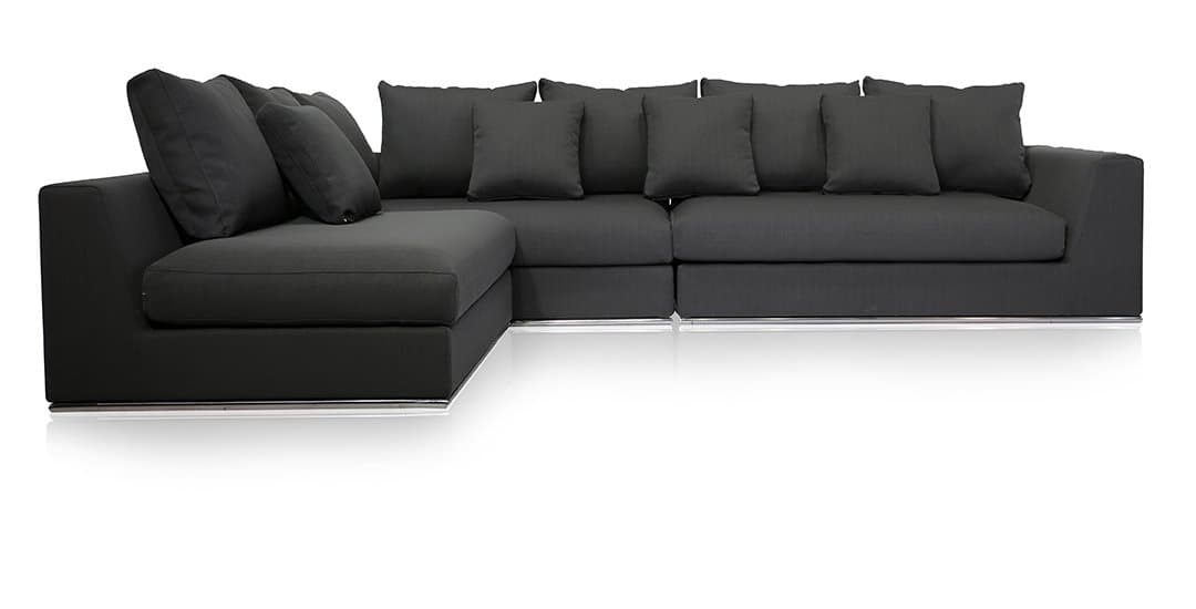Modern Reversible Sectional Sofa Gray 120"- 170"
