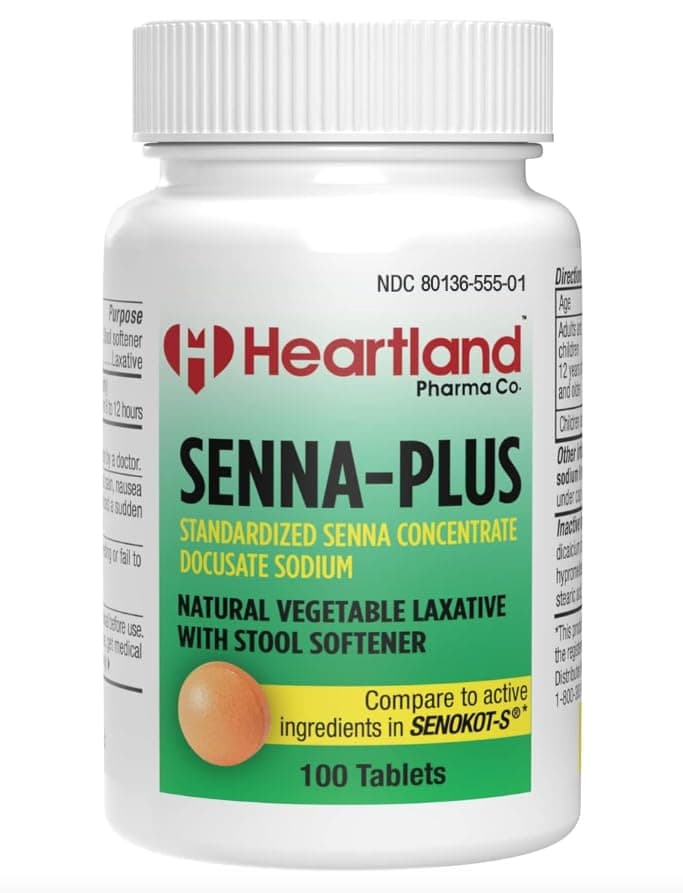 Co Senna Plus 8.6 Mg Natural Vegetable Laxative with Stool Softener (100 Count)