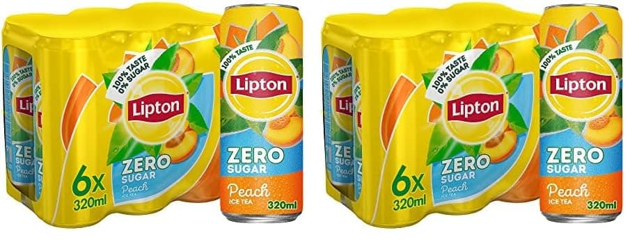 Zero Sugar, Peach Iced Tea, 320Mlx6 (Pack of 2)