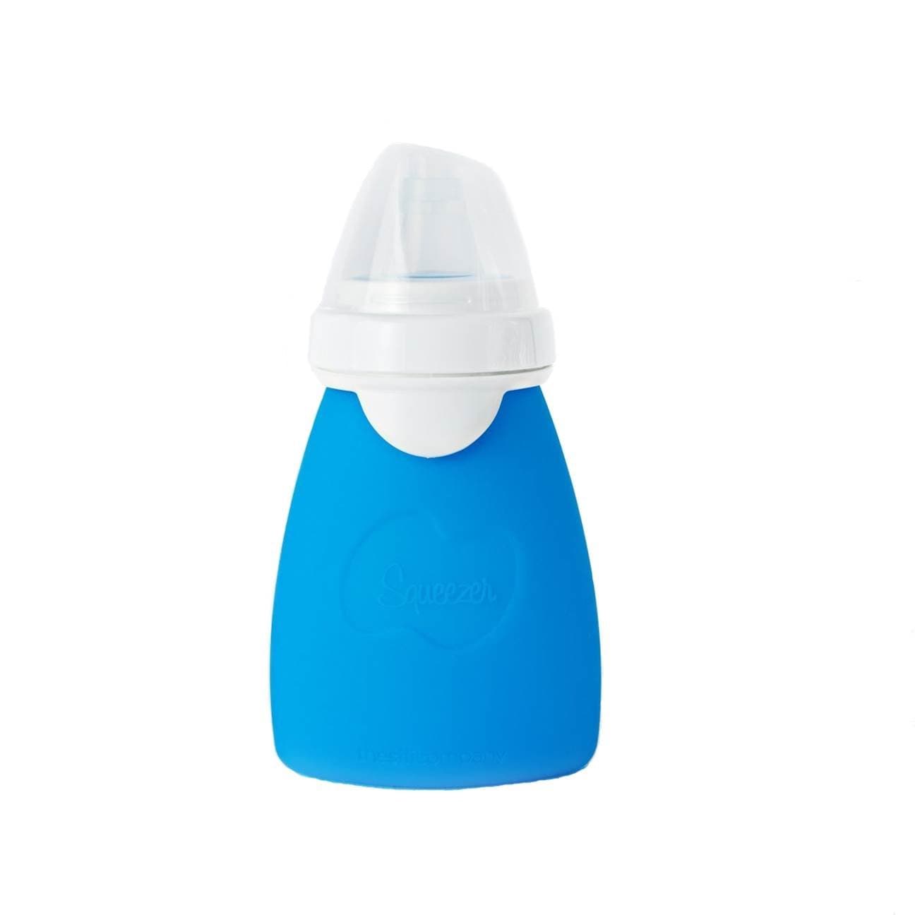 Squeezer 4 Ounce Reusable Pouch - Spill-Proof Spout, Blue