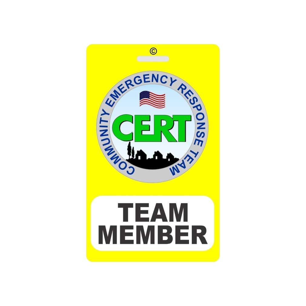 CERT Team Member PVC I D Tag Plastic Card Identification - C 04 White