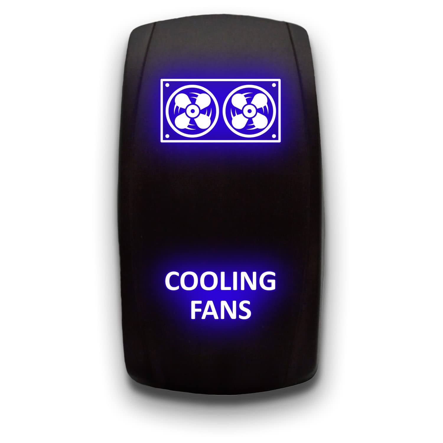 Cooling Fans - Blue - Laser Etched Toggle Switch 20A 12V - Vertical Rocker Switch 5-Pin DPST