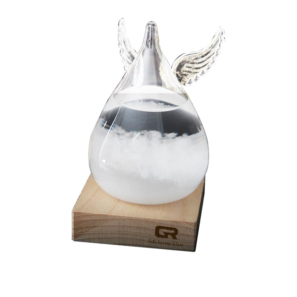Time Cat Creative Stylish Storm Glass weather predictor bottles Forecast bottles Barometer weather glass -DIY Carving commemorative edition Decorative Bottles Crafts (Small)