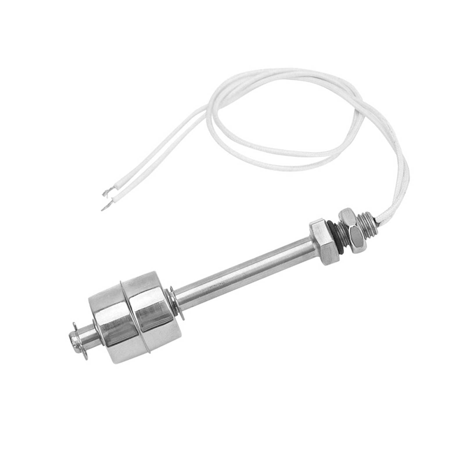 Liquid Level Sensor Float Switch, 0~220V 100mm High Temperature Resistant Stainless Steel Water Level Sensor Float Switch for Security Monitoring and Industrial Equipment Switch