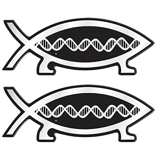 DNA Fish Darwin Magnetic Car Emblem - 5.5" (2 Pack)