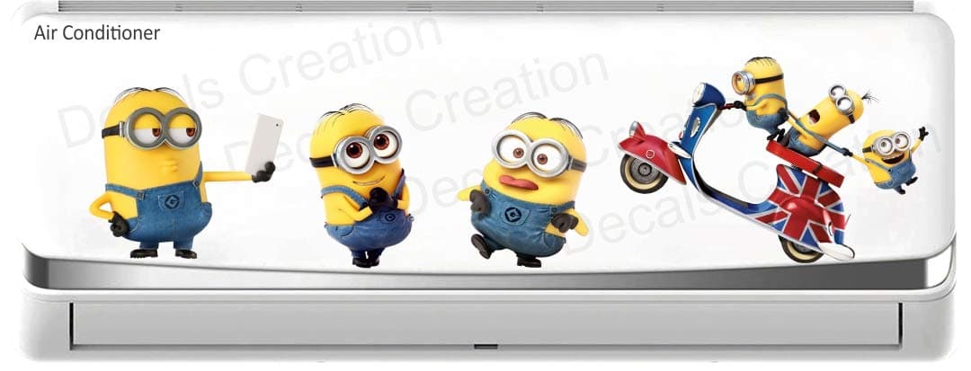 Ac Sticker Vinyl Wall Sticker Split Ac Stickers Air Conditioner Sticker Code 28, Pack of 1-Self-Adhesive