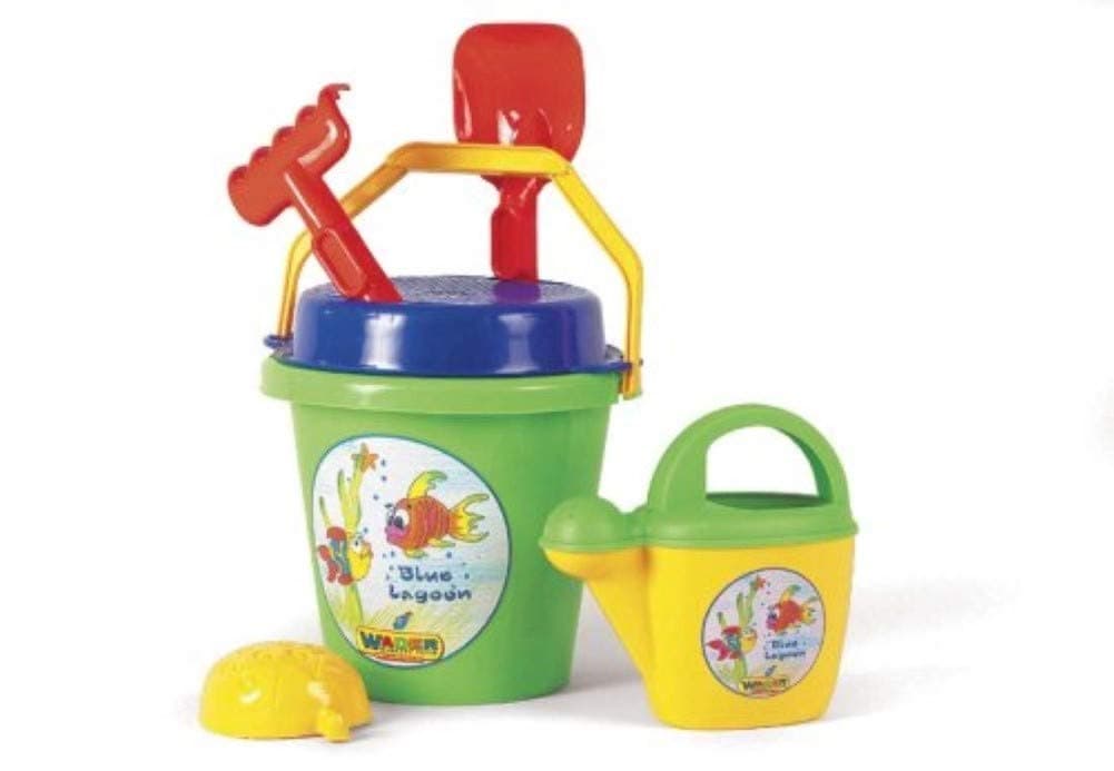 Wader 7155 – Cube Set with Wheels, 6 Pieces, the line of Blue Lagoon