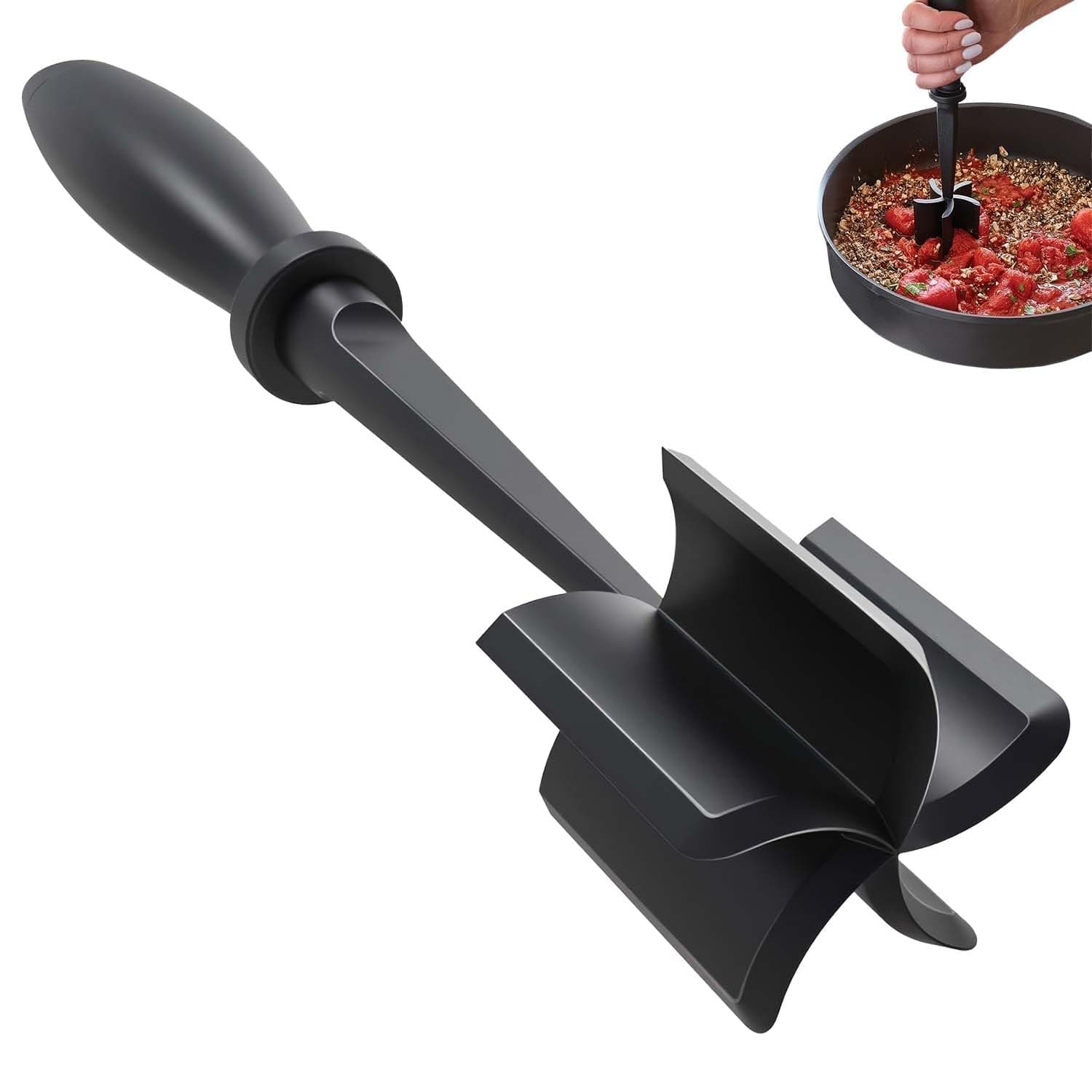 Meat Chopper,Ground Beef Meat Masher,Ground Beef Chopper Tool,Hamburger Smasher Tool,Plastic Meat Spatula Chopper,Meat Separator Kitchen Tool for Food Potato Bean,Silicone Chop and Stir,Meat Dicer