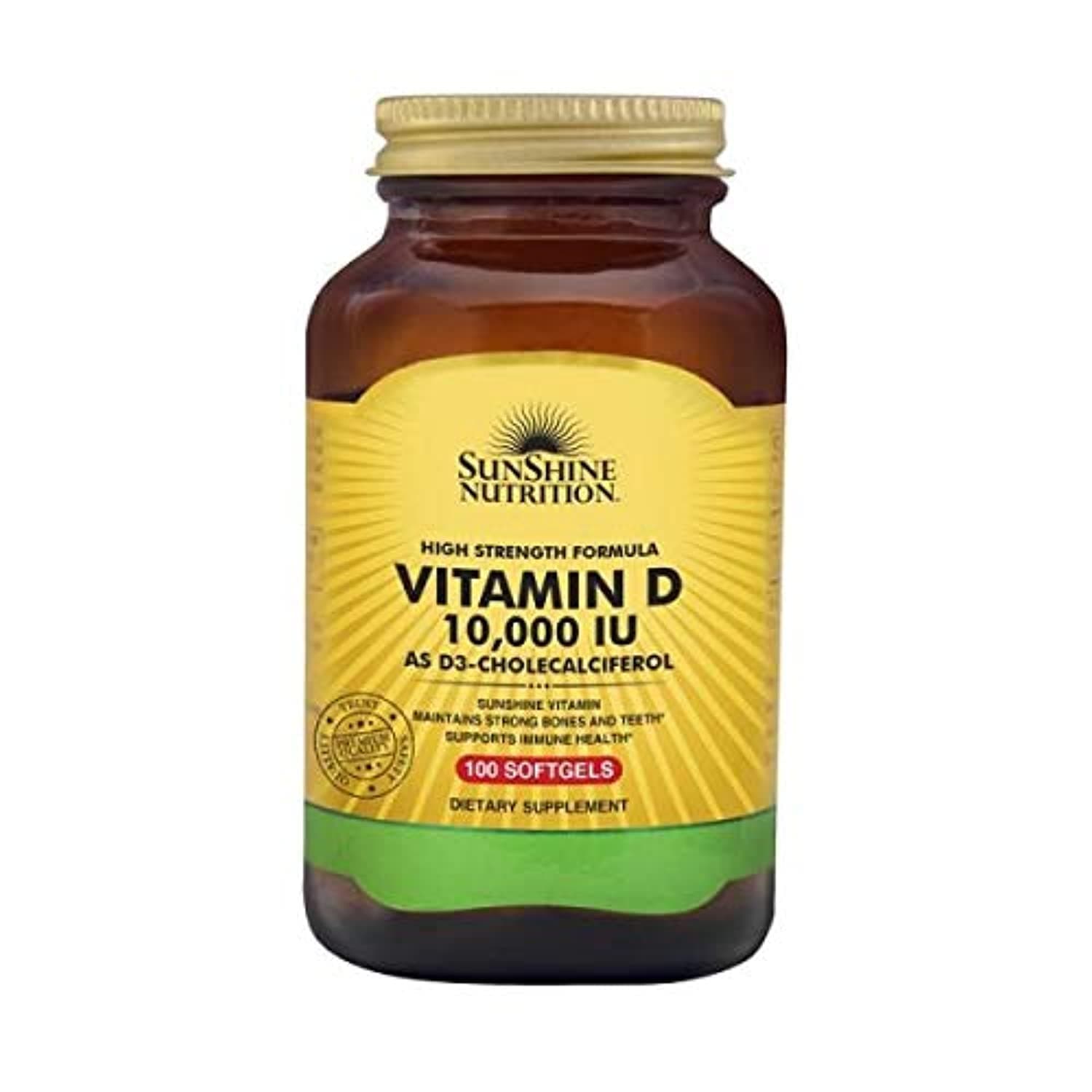 Sunshine Nutrition Vitamin D 10000 Iu Softgels 100'S