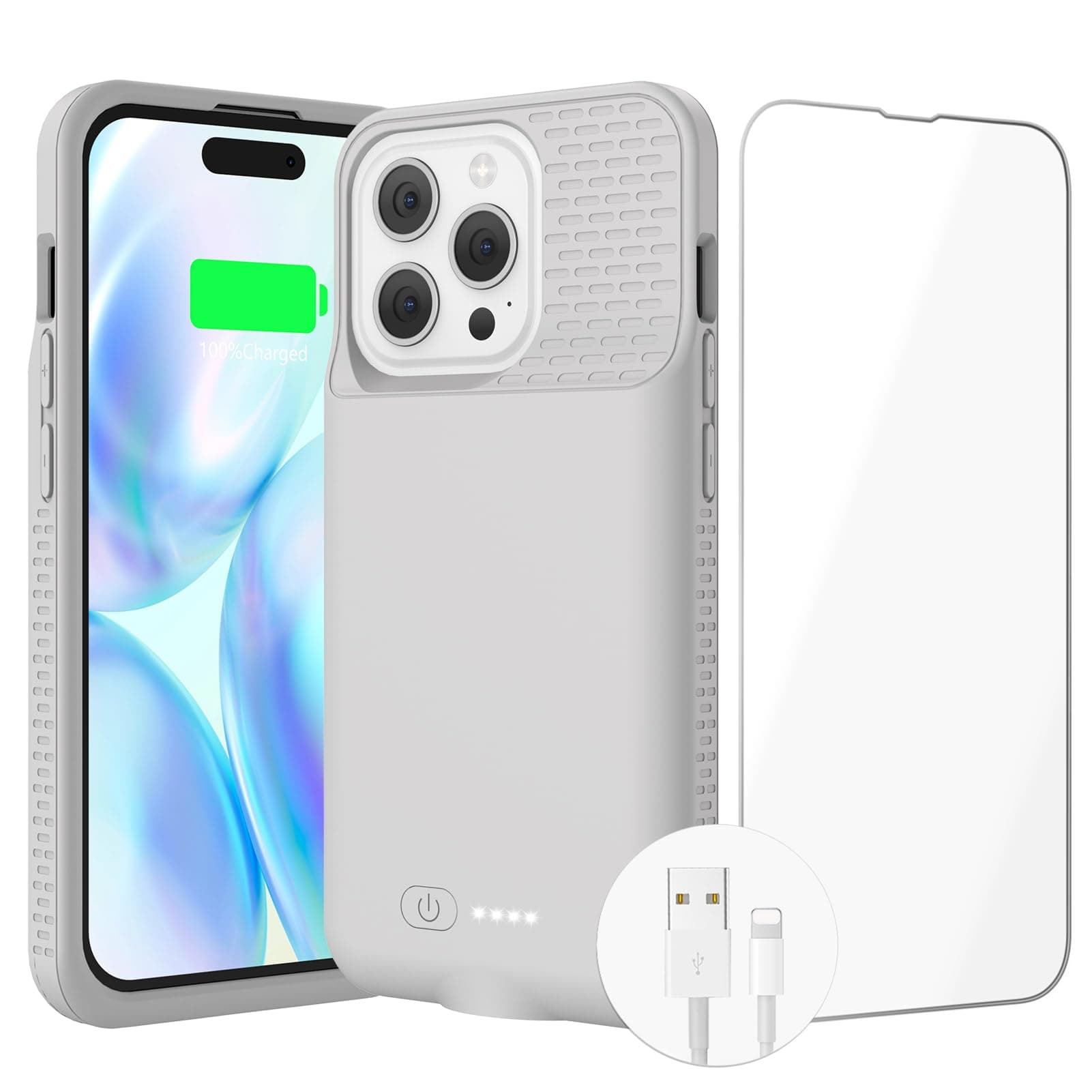 Battery Case for iPhone 14/14 Pro/13/13 Pro/12 mini, 15W Fast Charging Case Charger 7000mAh Powerful Extra Juice Box Rechargeable Battery Pack for iPhone 12 mini/14&14Pro&13&13Pro (Gray)