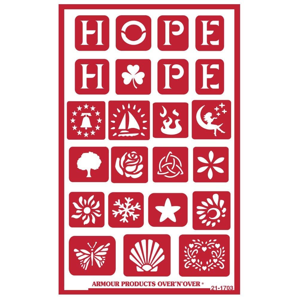 Armour Etch Over N Over Stencil 21-1703 Over N Over Glass Etching Stencil, brown