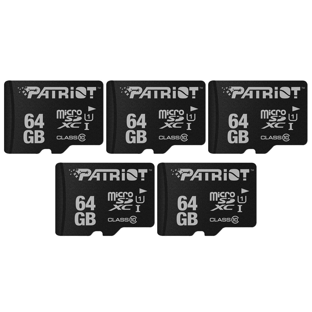 Patriot Memory LX Series Micro SD Flash Memory Card 64GB 5 Pack PSF64GMDC105