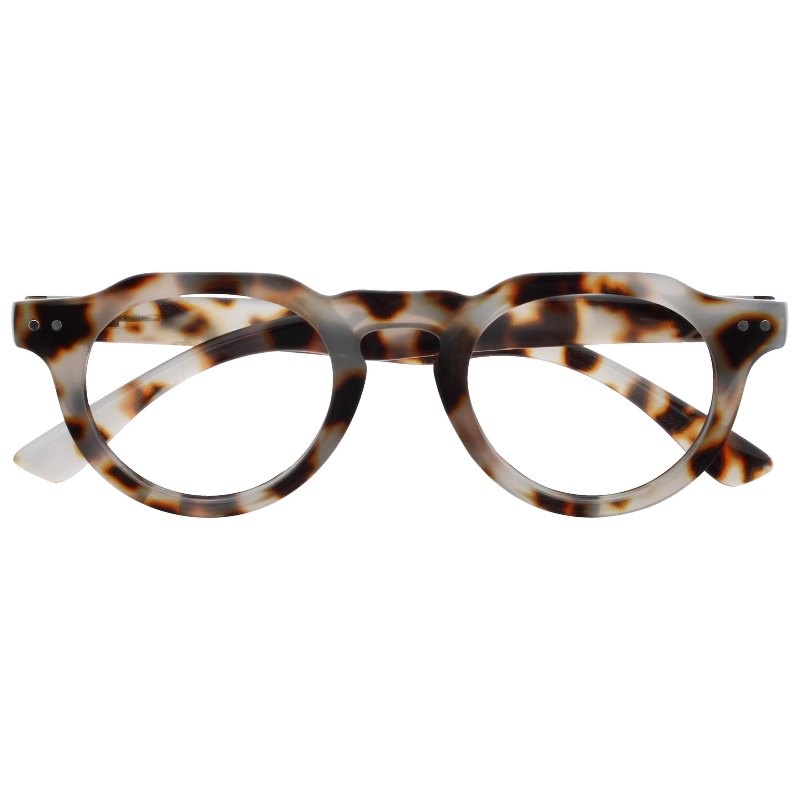 OPULIZE RIO Blue Light Blocking Reading Glasses - Flat Top Frame - Brown Tortoiseshell - Mens Womens - Spring Hinges - B53-2 - +1.00