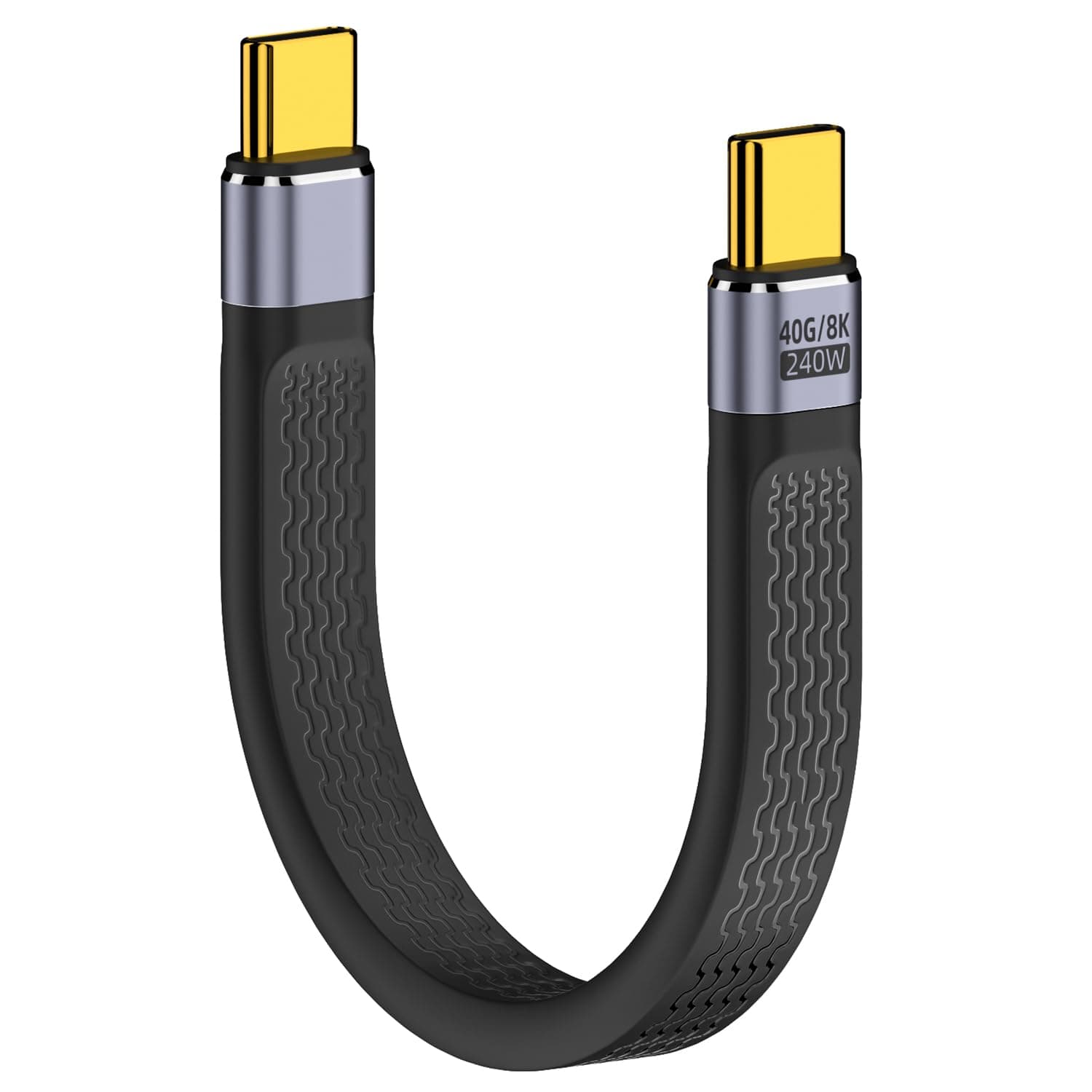 AreMe Short USB C Cable 5.3 inch, USB C to Type C 240W Fast Charging USB 4 Cable Supports 8K HD Display, 40Gbps Data Transfer for Thunderbolt 4/3, Laptop, Tablet, Phone and More