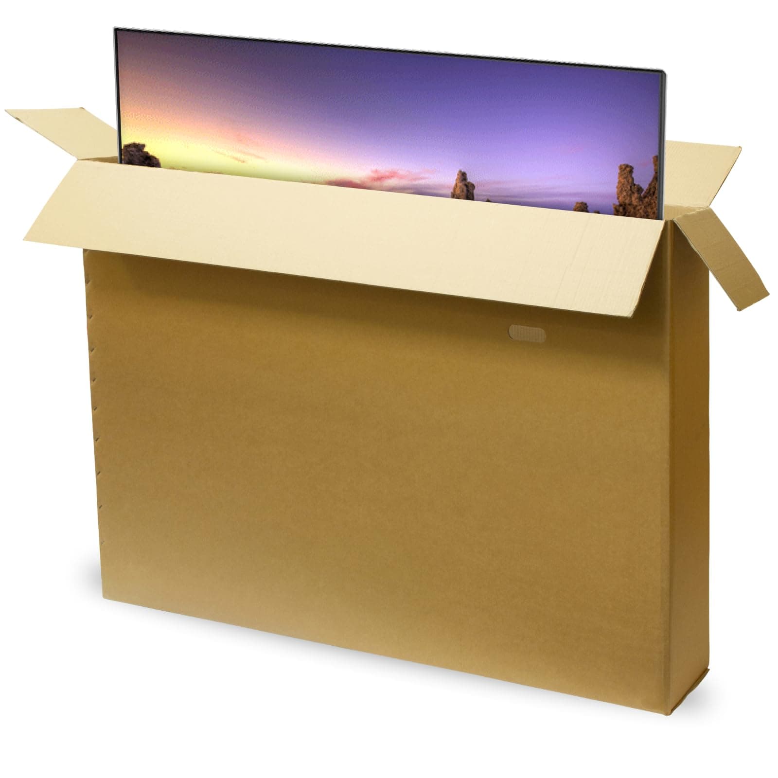 Cardboard TV Boxes for Moving | Double Walled Solid Moving Boxes with Handles & Extra Strength | TV Cardboard Boxes for Moving | Secure Packaging for Transport | Standard | Best for TVs 40, 49, 59, 75